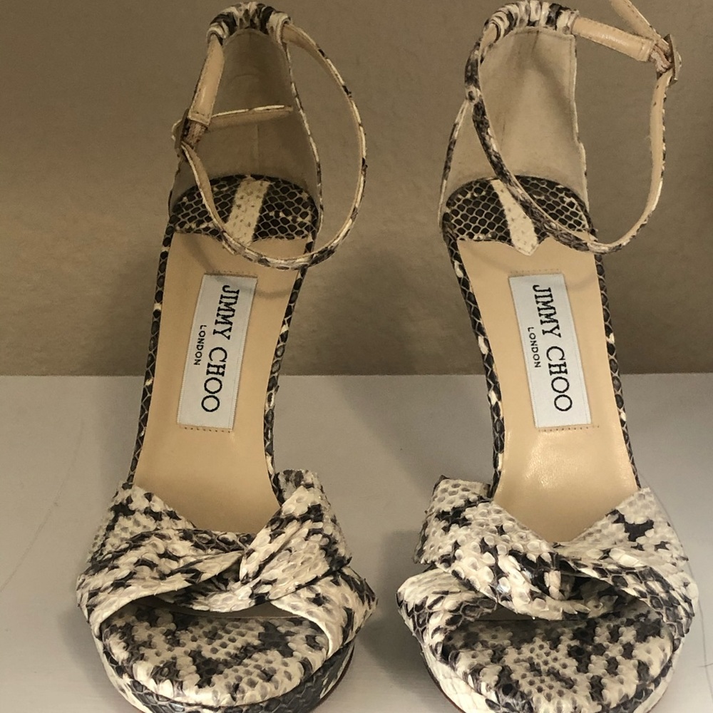 Jimmy Choo Snakeskin Animal Print Pump (Size 7)